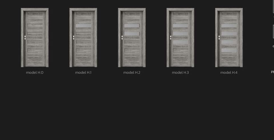 Modely kolekce PORTA DOOR Koncept H podle katalogu