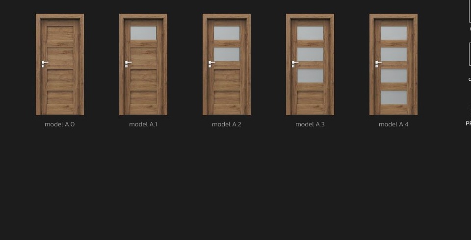 Modely kolekce PORTA DOOR Verte Premium A podle katalogu