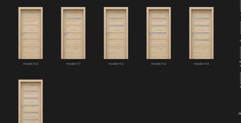 Modely kolekce PORTA DOOR Verte Home H podle katalogu
