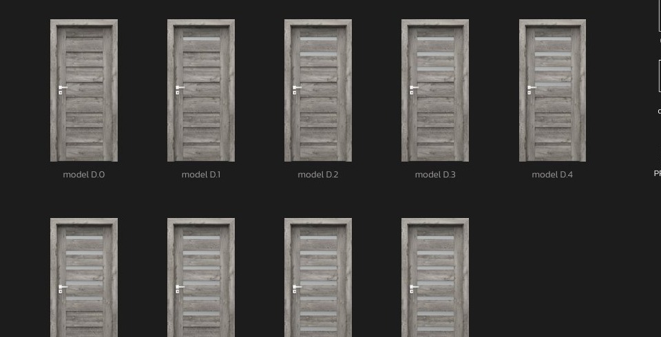 Modely kolekce PORTA DOOR Verte Premium D podle katalogu