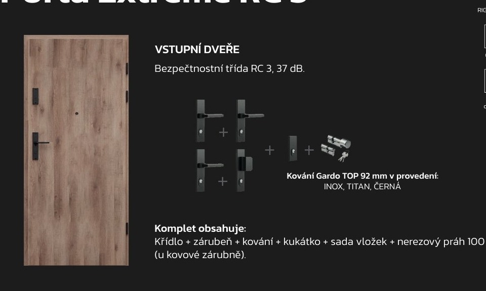Modely kolekce PORTA DOOR Extreme RC 3 podle katalogu