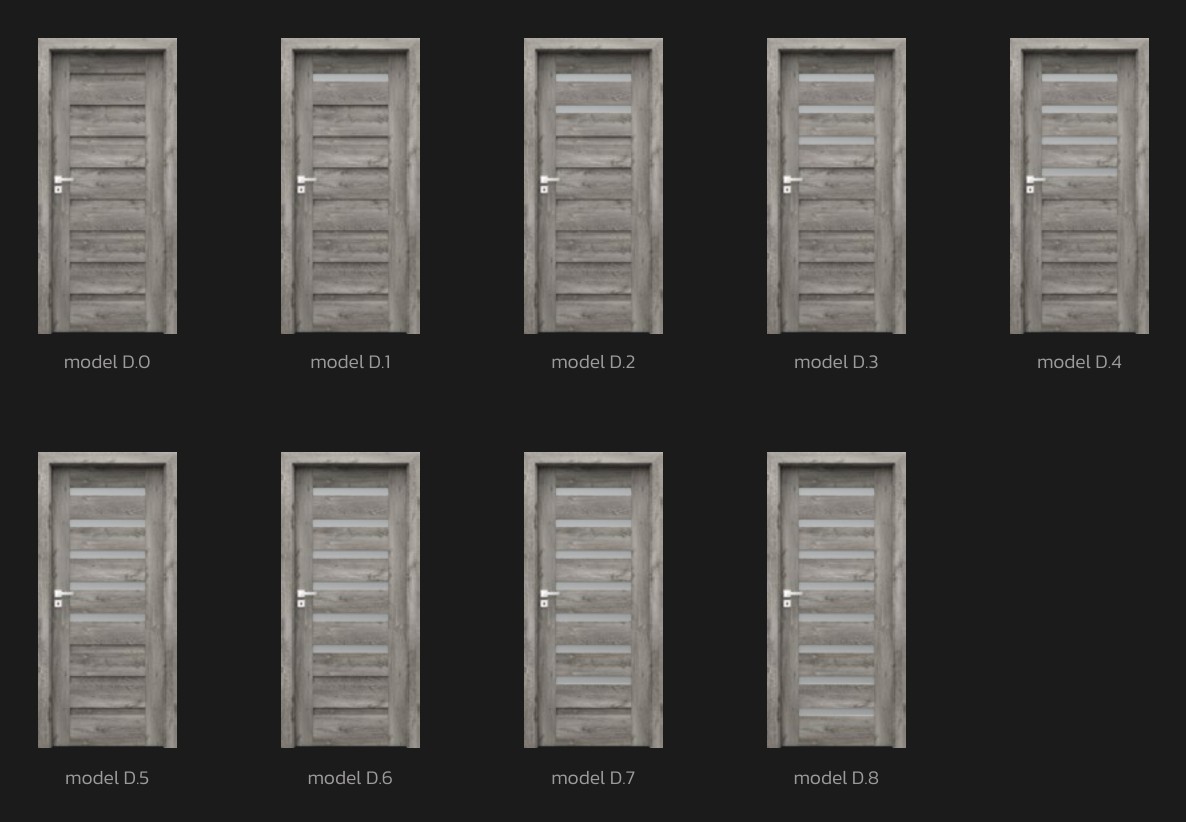 Modely kolekce PORTA DOOR Verte Premium D podle katalogu